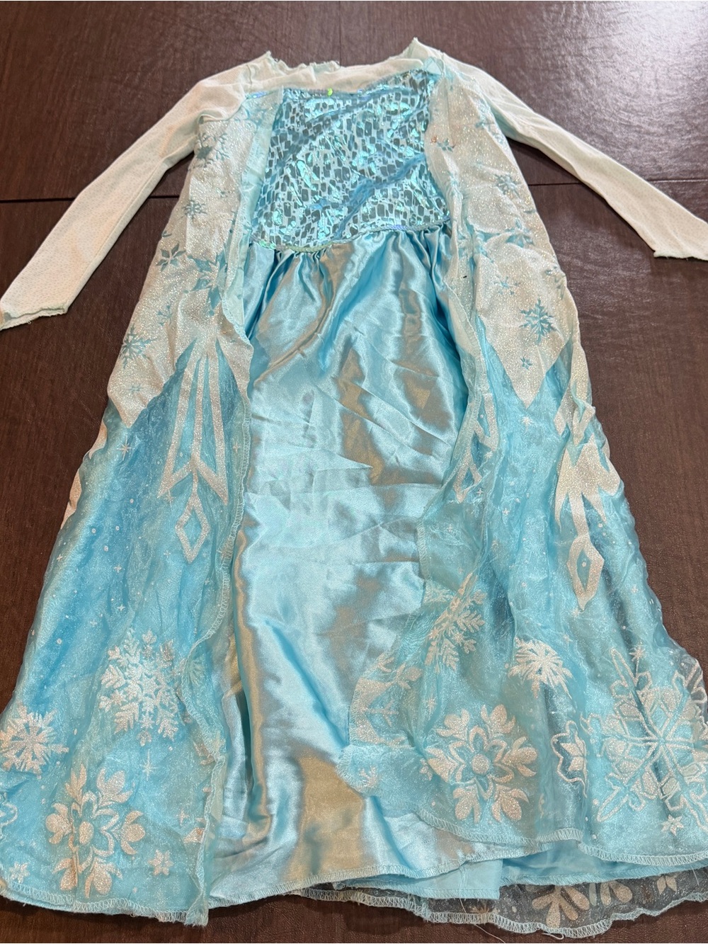 Disney Girls' Sparkle Teal Elsa Frozen Dress Sz 6-6X
